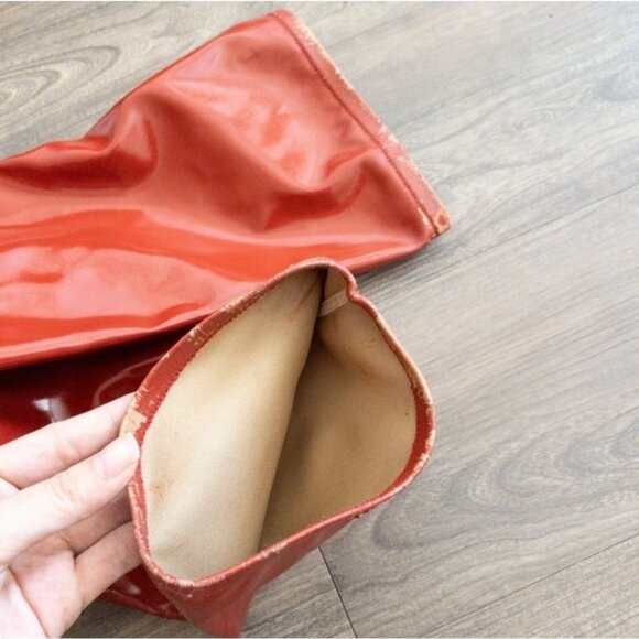 Valentino Garavani 40mm Faux Patent Leather Over The Knee Boot 36 6 Cherry Red - Picture 10 of 15